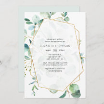 Pastel Eucalyptus Geometric Greenery Brautparty