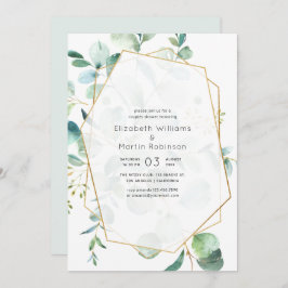 Pastel Eucalyptus Geometric Wedding Couples Dusche Einladung