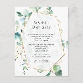 Pastel Eucalyptus Geometric Wedding Guest Details Begleitkarte
