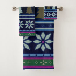 Pastel Fair Insel Weihnachten 2 Badhandtuch Set