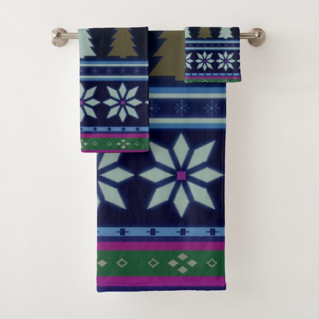 Pastel Fair Insel Weihnachten 2 Badhandtuch Set (Insitu)