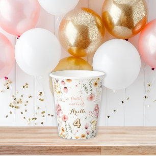 Pastel Fairy Blumengarten Tee Party Geburtstag Pappbecher