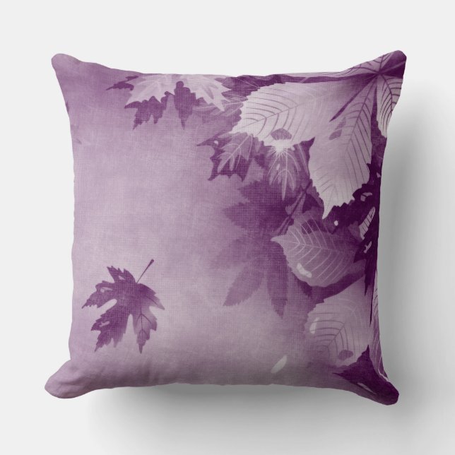 PASTEL FALL LILA BLÄTTER KISSEN (Vorderseite)