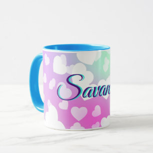 Pastel Fallende Herzen Personalisiert Tasse