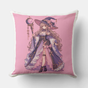 Pastel-Fantasie-Pixel-Hexenmädchen Kissen