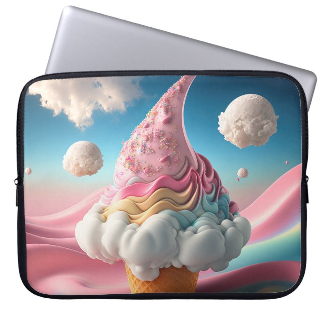 PASTEL FANTASY ICE CREAM CONE LAPTOPSCHUTZHÜLLE (Vorderseite)