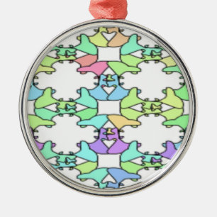 PASTEL FARBEN SILBERNES ORNAMENT