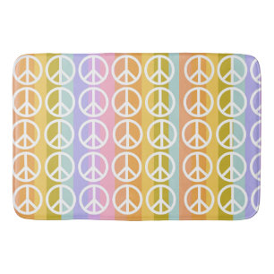 PASTEL-FARBENE PEACE-SYMBOLE BADEMATTE