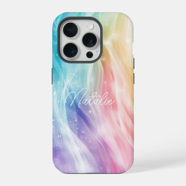 Pastel farbig Elegant Glamour Script Case Mate iPhone Hülle (Rückseite)