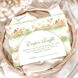 Pastel Farm Animals Garden Diapper Raffle Begleitkarte