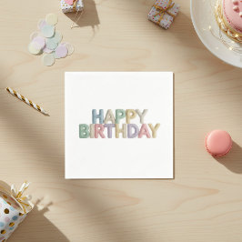  Pastel Felt Letters Happy Birthday Serviette
