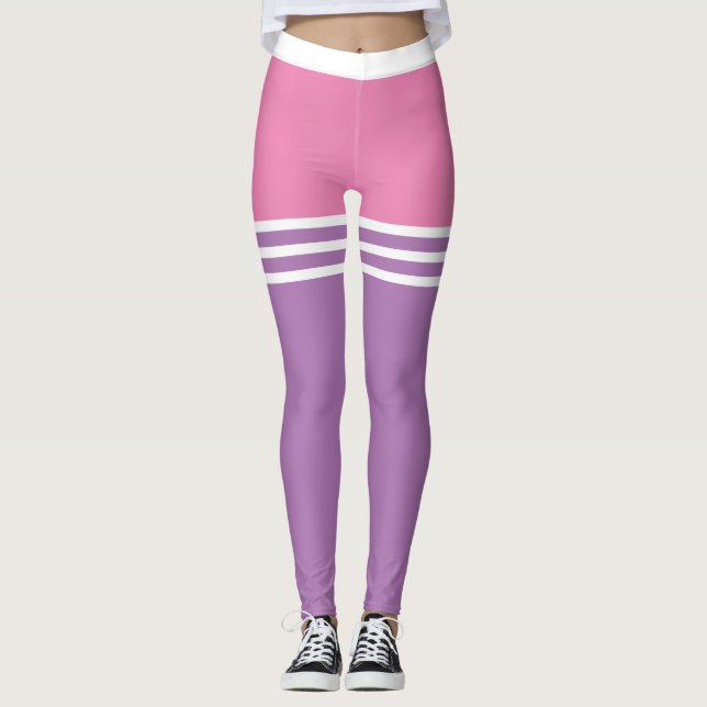 Pastel | Fett gefärbte Farbmischung mit weißen Obe Leggings (Vorderseite)