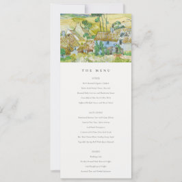 Pastel Fields Mountain Landscape Wedding Menu Card Einladung