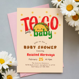 Pastel-Fiesta Süße Farbige Taco-Baby-Party Einladung