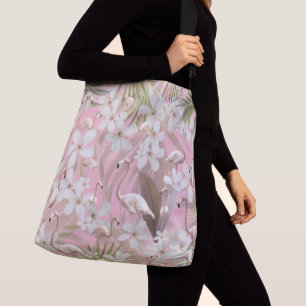 Pastel Flamingo Dschungelliebe #2 #tropisch #Wand Tragetaschen Mit Langen Trägern