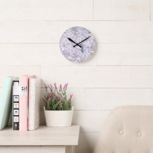Pastel Flamingo Jungle Liebe 4 #art #tropical Runde Wanduhr