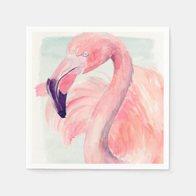 Pastel Flamingo Serviette (Vorderseite)