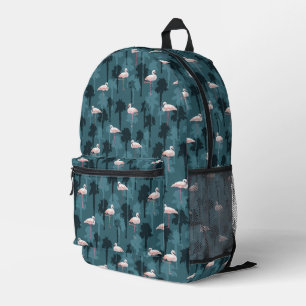 Pastel Flamingos auf Aquamarin Bedruckter Rucksack