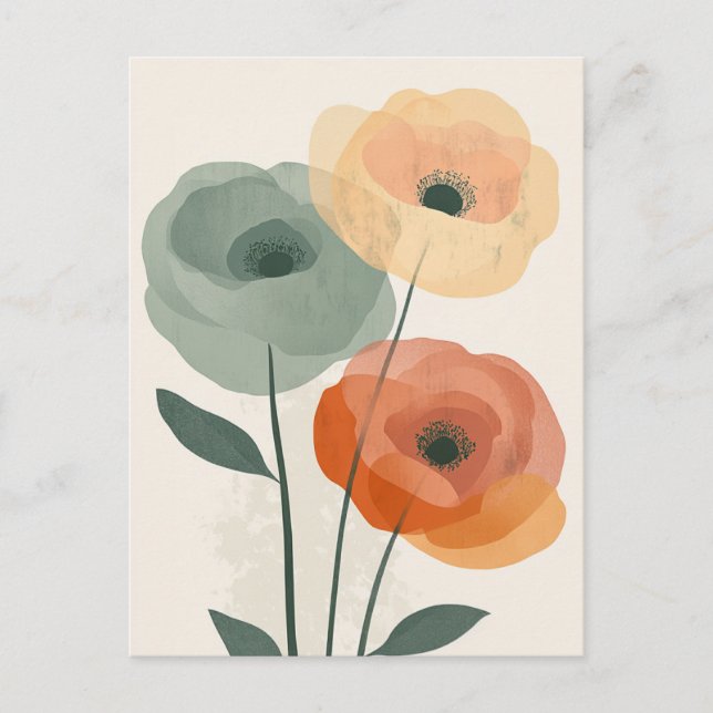 Pastel Flora in Stille #096 Postkarte (Vorderseite)