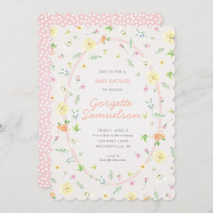 Pastel Floral Baby Dusche Einladung
