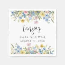 Pastel Floral Baby in Bloom Shower Paper Napkin