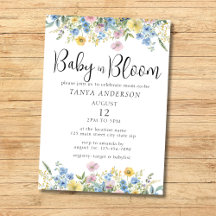 Pastel Floral Baby in Bloom Watercolor Einladung