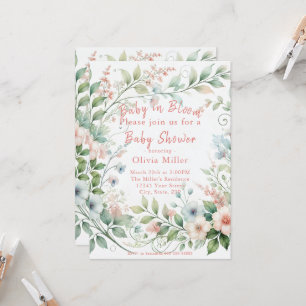 Pastel Floral Baby Shower Einladung für Mädchen