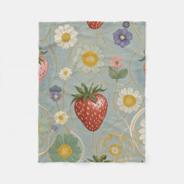 Pastel Floral & Berry Delight Fleecedecke