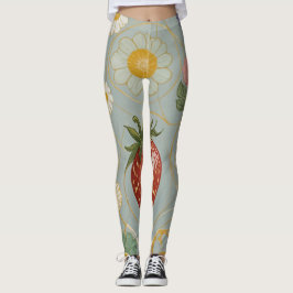 Pastel Floral & Berry Delight Leggings