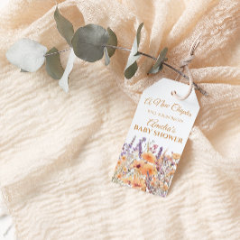 Pastel Floral Book Theme Baby Shot Tag Geschenkanhänger