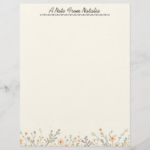 Pastel Floral Border Briefbogen