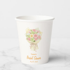 Pastel Floral Bridal Shower bouquet  Pappbecher