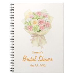Pastel Floral Bridal Shower bouquet wedding  Notizblock