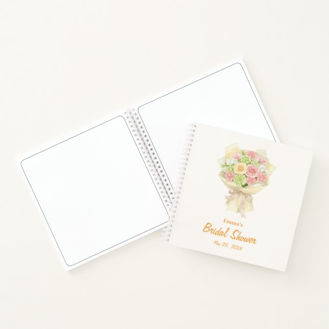 Pastel Floral Bridal Shower bouquet wedding  Notizbuch (Innenseite)