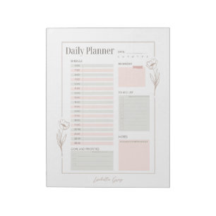Pastel Floral Daily Planner Notizblock