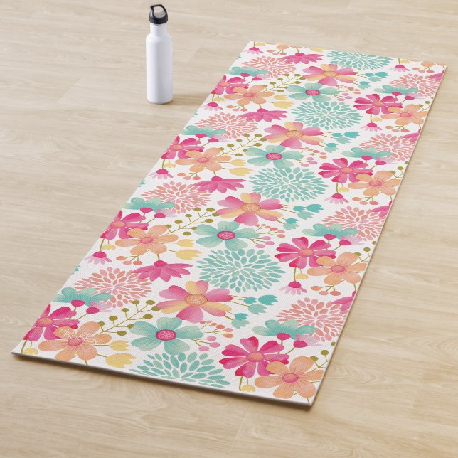 Pastel Floral Designer Yoga Übungsmat Yogamatte (Beispiel)