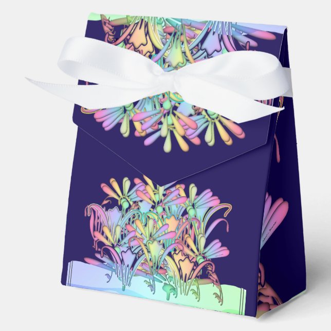 Pastel Floral Dk Blue Gevor Boxes Geschenkschachtel (Vorderseite)