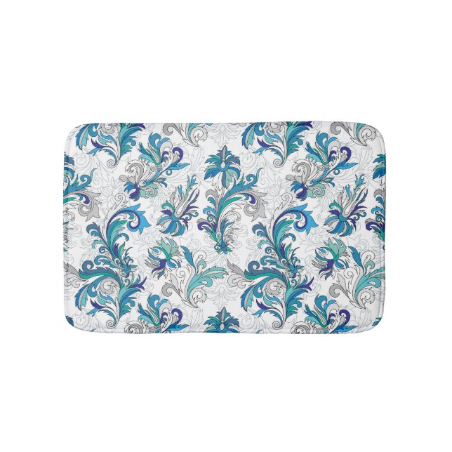Pastel Floral Doodle Vintages Muster. Badematte (Vorderseite)