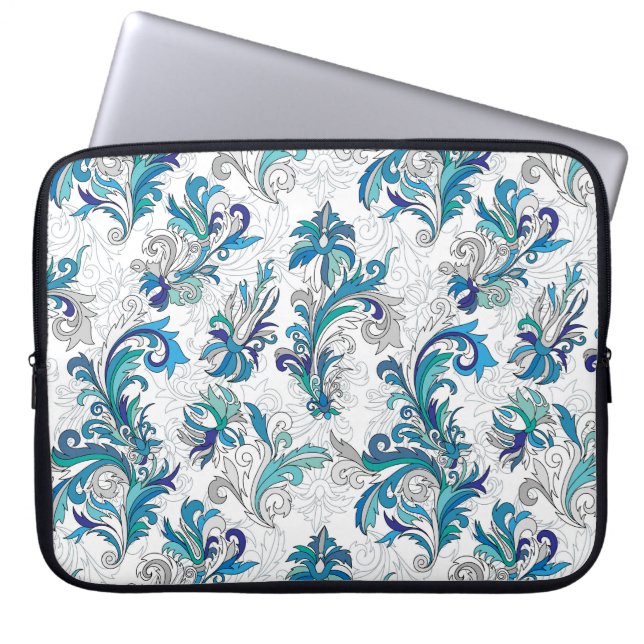Pastel Floral Doodle Vintages Muster. Laptopschutzhülle (Vorderseite)