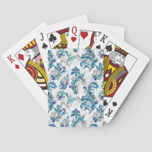 Pastel Floral Doodle Vintages Muster. Spielkarten