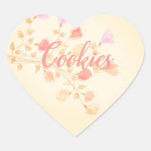 Pastel Floral Elegant Herz-Aufkleber