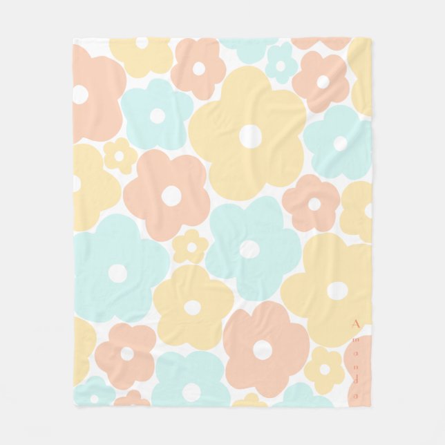 Pastel floral Fleece Blanket (Vorderseite)