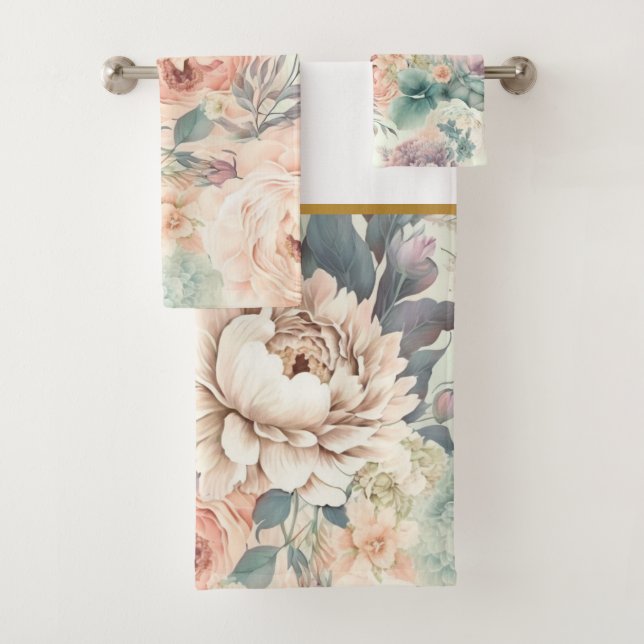 PASTEL FLORAL GARDEN BADEZIMMER TOWEL SET (Insitu)