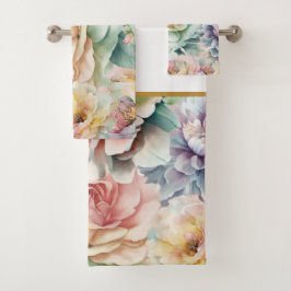 PASTEL FLORAL GARDEN BADEZIMMER TOWEL SET