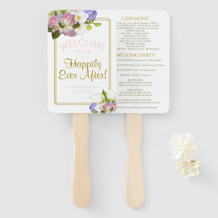 Pastel Floral glücklich je nach Hochzeitsprogramm Fächer