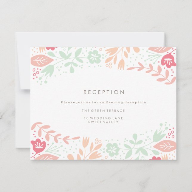 Pastel floral Grace Wedding Card Einladung (Vorderseite)