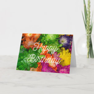 Pastel Floral Happy BIrthday Karte