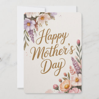 Pastel Floral Happy Mother Day Feiertagskarte