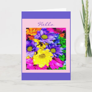 Pastel Floral Hello Karte