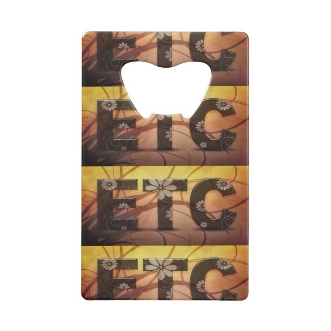 Pastel Floral Hippy ETC abstrakt Geldkarten Flaschenöffner (Vorderseite)